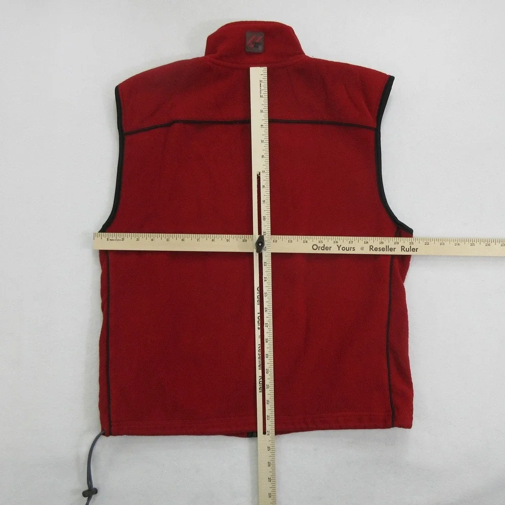 IZOD PerformX Men's Fleece Full Zip Vest Size M Red Performance PFX Stand Collar